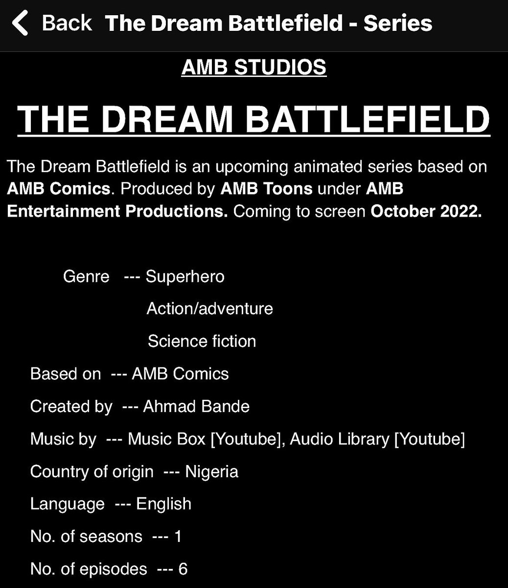 vxestudios_'s tweet photo. AMB Studios’ The Dream Battlefield | Series Description…
It’s a new animation series coming to screen on October 21..
Get Ready!📽️
#ambstudios #ambentertainment #ambtoons #newseries #october2022 #dreamfacereveal #TREASURE https://t.co/rX7fXGpkcE
