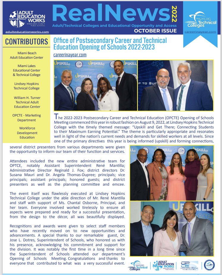 Lindsey_HTC's tweet photo. LHTC is excited to be featured in the October 2022 issue of the RealNews❣ #StepUpToSuccess
#ConnectandInspireMDCPS #RacingToSuccess #GetThere #Careerinayear #LindseyStrong💪 #FallCareerFair https://t.co/5KNVS1A6QT