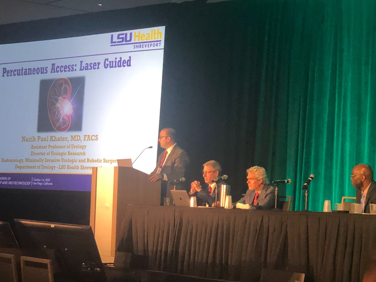 NazihKhaterMD's tweet photo. Honored & very grateful for the opportunity to present the "Laser Guided access" for #PCNL at the #WCET22 in San Diego. #laserDARRT @Endo_Society with Esteemed faculty panel @BernardoNor9. #kidneystones @so_uro @LSUHS @LSUHSResearch https://t.co/y3P40KiK2G