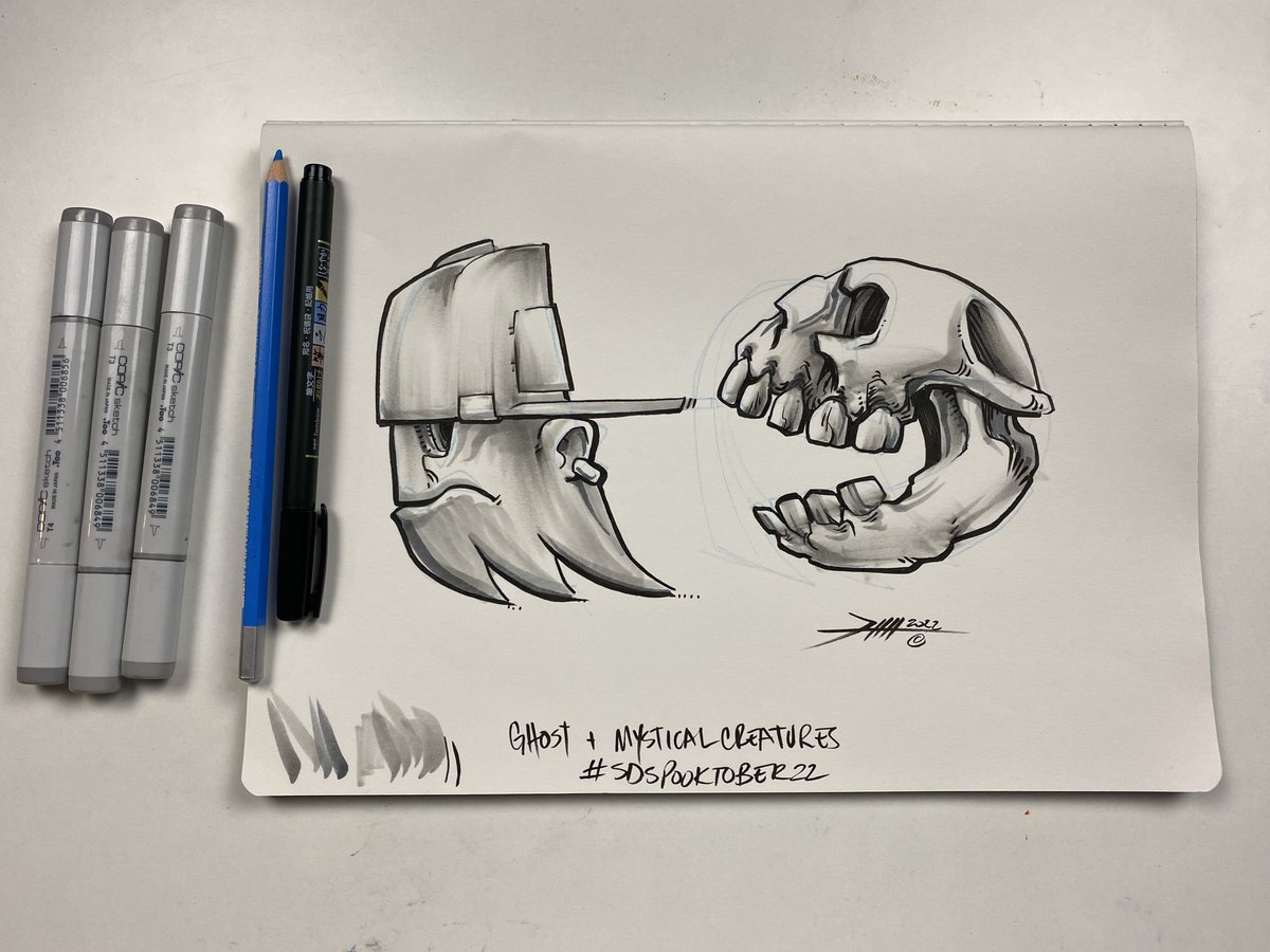 deltatangomike's tweet photo. From Traditional to Digital Art
#SDSpooktober22 Day 2 #MysticalCreatures Day 3 #Ghosts

Free to Join the Sketching and Drawing Discord
https://t.co/exNSWu7CGt 

#ArtEveryDay #DrawDaily2022 #ArtistsandWeapons #TheSketchyverse #SkullySeries #Sketchable #Sketching #ATLartist https://t.co/jyMr96ASNu