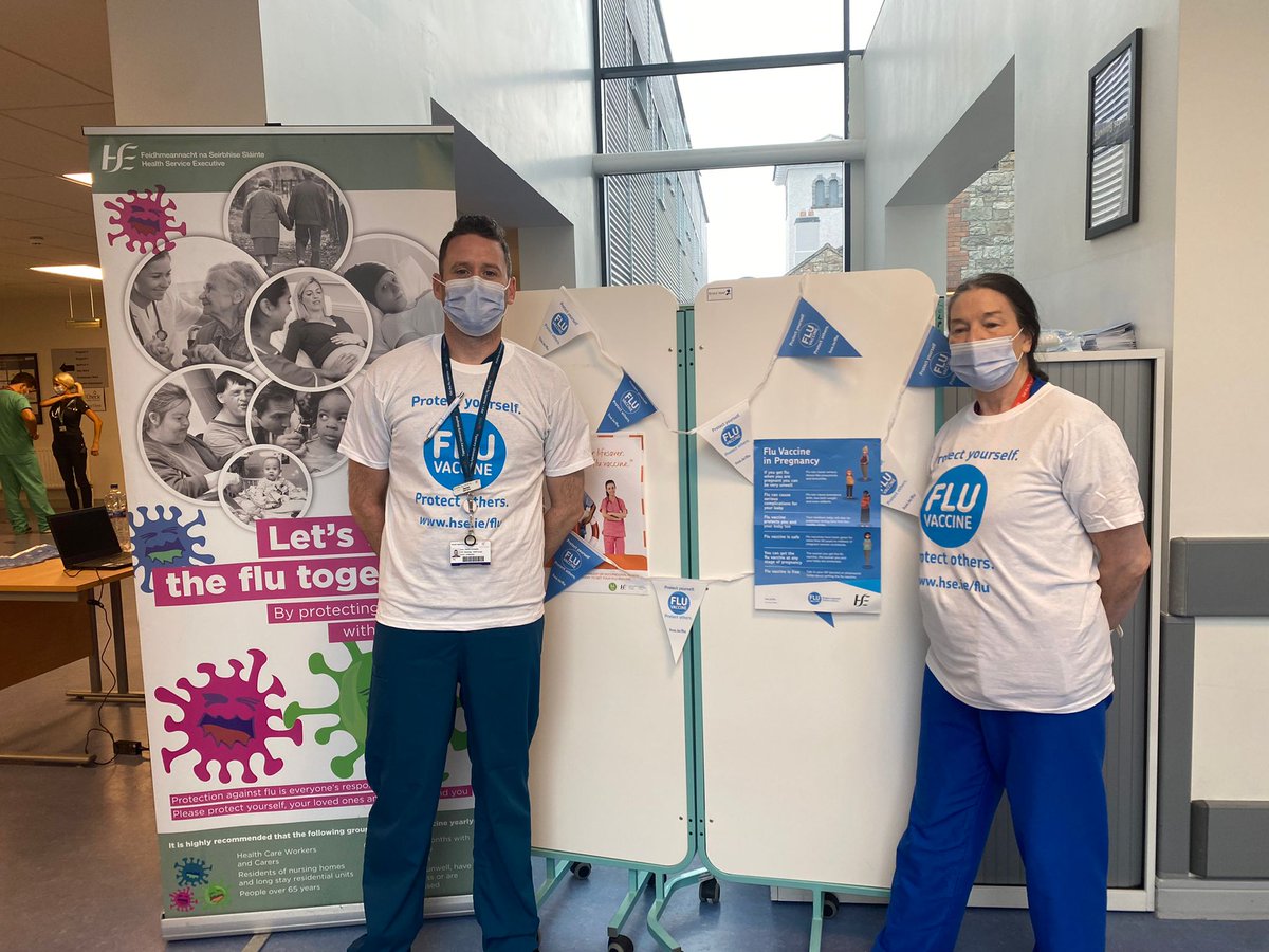 TippUHnursing's tweet photo. Day 2 of staff flu vaccination clinics completed in #TippUH. Excellent turnout. Thanks to our peer vaccination team &amp; staff who attended. Lets keep this going. Protect your patients, your family and yourself. Get the vaccine @HSEImm @SineadHorgan1 @HSE_HR @CcoHse @chiefnurseIRE https://t.co/qEJt1xxekx