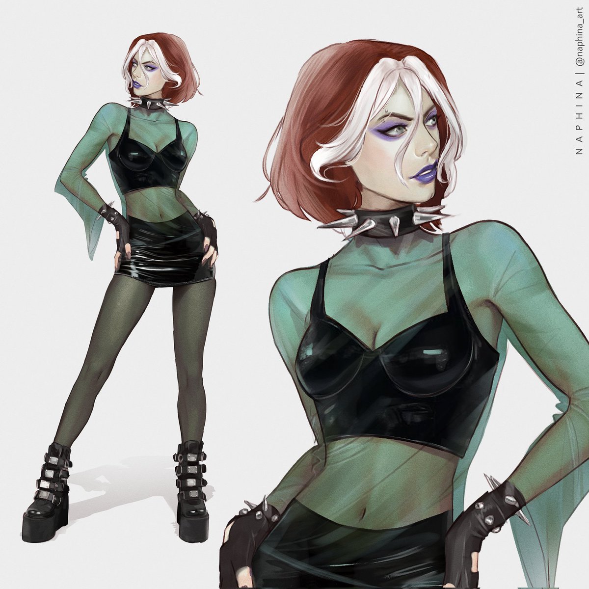 Rogue (ou vampira) from X-Men: Evolution. 

Thinking about how I would love to be her (or be with her 🙏🙏🙏) 

I hope y'all like this one too! She was my fav from xmen so I got pretty excited to drawing her