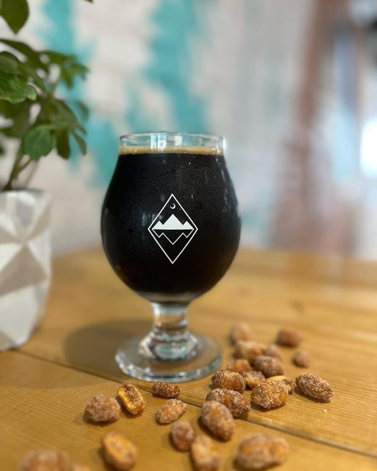 KeoweeBrewing's tweet photo. Our new imperial stout is called Nuts About You and it is an Imperial Stout with Peanuts added.  We added 25 pounds of peanuts to 1 BBL of beer and there is no denying there were peanuts used in this beer.  Coming in at 9.0% it’s a very special sipper and tastes delicious! https://t.co/m11lBwxBoM