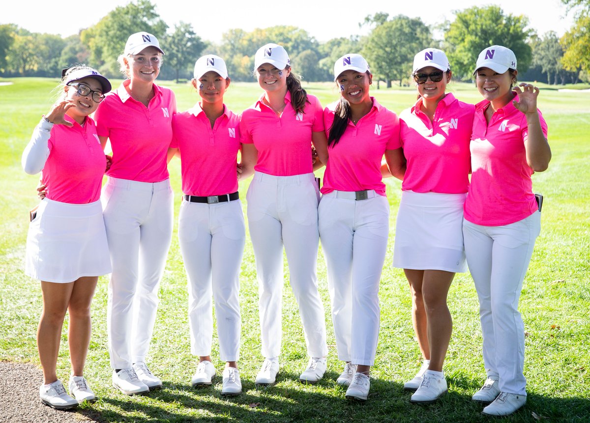 .@NUGolf_Live is thinking pink today during the final round of the Windy City Classic for Breast Cancer Awareness Month. #GoCats | @SusanGKomen