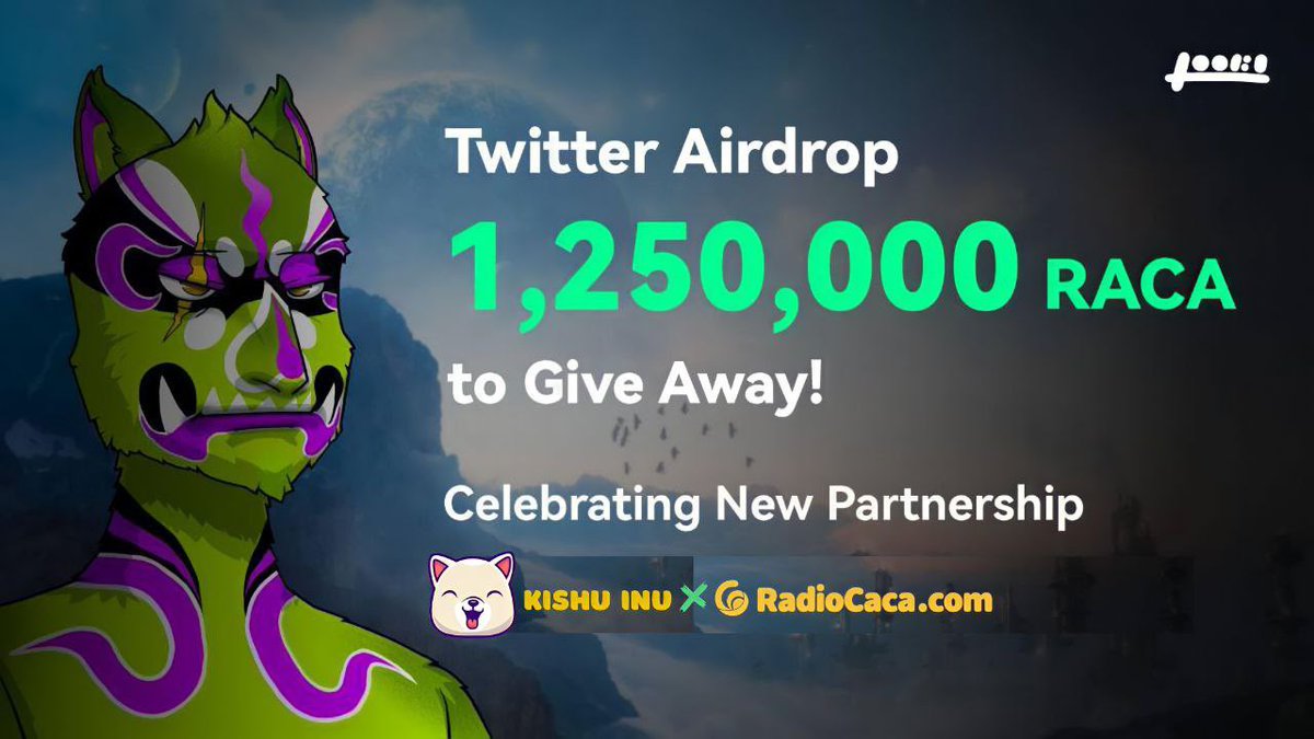 🔥#kishu x #RadioCacaNFT🎉

To celebrate this exciting and huge partnership with RadioCaca - a metaverse giant- we are giving away 1,250,000 #RACA tokens!

✅ Follow <a href="/InuKishu/">Kishu Inu</a>, <a href="/RadioCacaNFT/">Follow @RACA_3</a>, <a href="/USMverse/">USMLab.bab</a> &amp; <a href="/JAZ_DID/">JAZ DID</a>
✅ Like, retweet &amp; tag 3 friends❤️
✅ Comment your BEP20 address