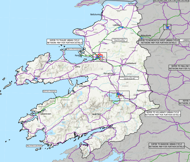kerrycyclingcam's tweet photo. Consultation has opened on #CycleConnects: Ireland’s Cycle Network with a deadline for submissions of the 11th of November.
It includes a county cycle network for #Kerry as well as details of urban cycle networks from #Tralee and #Killarney.
https://t.co/wJeWfQQ6nX https://t.co/sxTNA13YGo