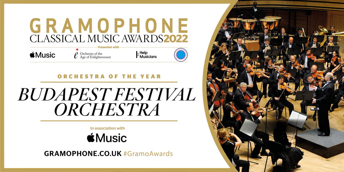 GramophoneMag's tweet photo. Gramophone’s 2022 Orchestra of the Year Award, presented in association with @AppleMusic, is given to Budapest Festival Orchestra @BudFestivalOrch #GramoAwards https://t.co/7eHqX7nhJ8 https://t.co/nyHit0pQkK