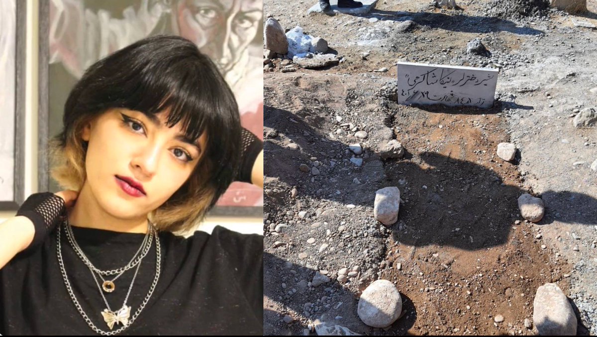 They are not nameless.  Say their names.  This one is (was) Nika.  17 years old. Full of life.  We have lost too many Nika's and Mahsa's. Their murderers will pay.  I hope they do not die of old age.
#Nika_Shakarmi 
#MahsaAmini 
#IranRevolution2022