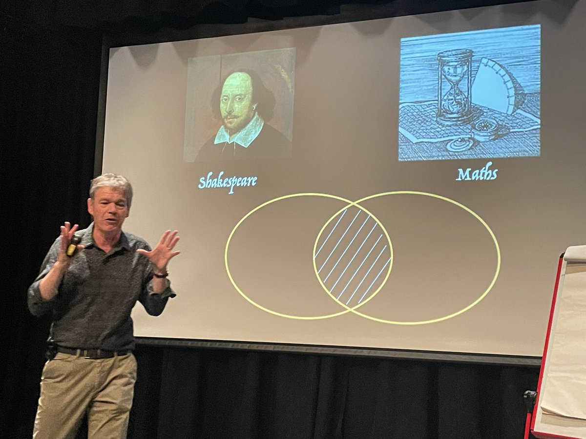 Kicking off this year’s Rosewell lecture series with Much Ado About Numbers linking Shakespeare and numbers. A massive thank you to Rob Eastaway for a fascinating talk! Loved the Elizabethan multiplication method! <a href="/WimbledonHigh/">Wimbledon High</a> <a href="/Head_WHS/">Fionnuala Kennedy</a>  #mathsisfun