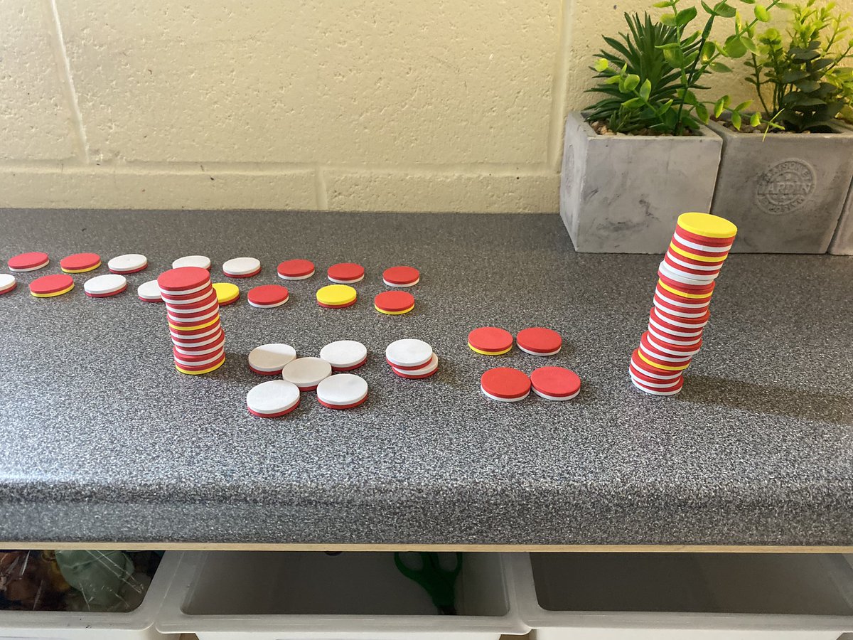 Modeling multiplication facts with our math manipulatives! So many creative minds in 5-1✖️🧠