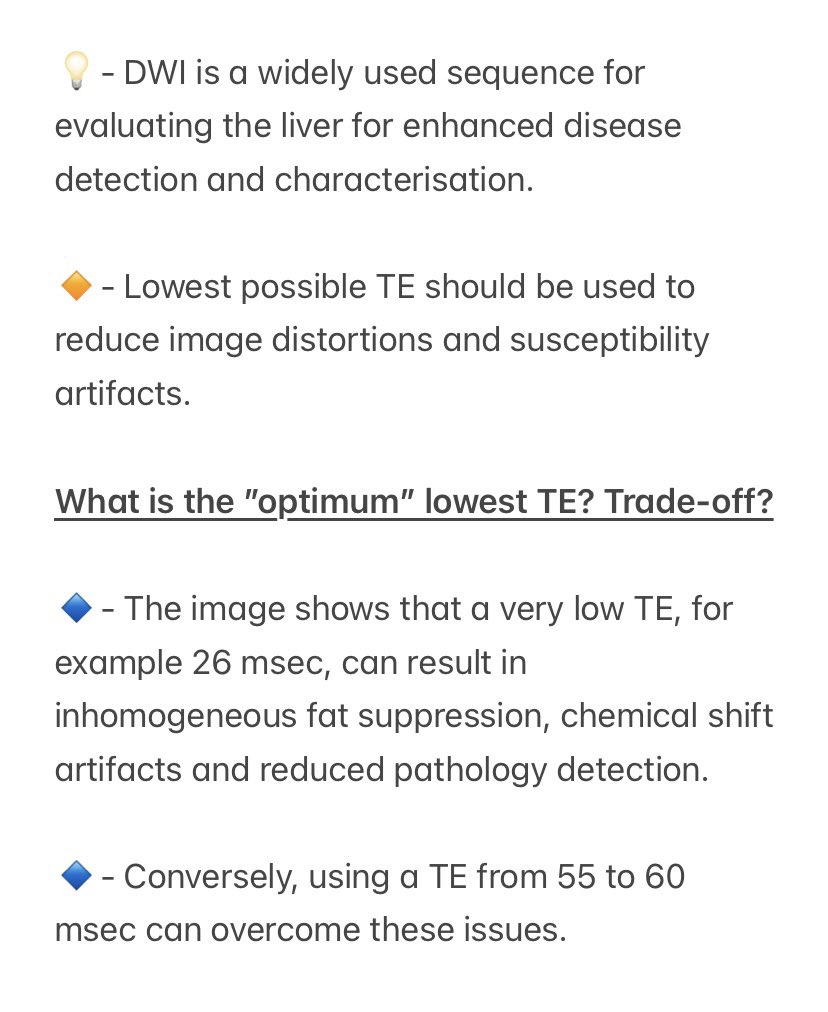 SMRIT_3's tweet photo. 💡- DWI in Liver vs Echo time (TE). https://t.co/kgZOxdLkOb