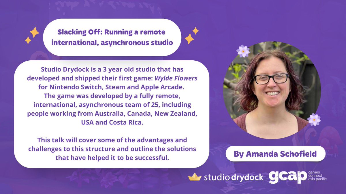 DrydockAmanda's tweet photo. I’ll be giving a talk today on running a remote, international studio at 11am! Hope to see you there! #GCAP22 https://t.co/REtuasNLwX
