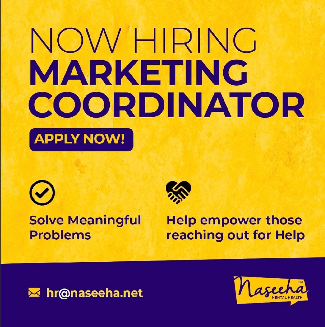 NaseehaHelpline's tweet photo. We’re hiring! Check our our website at https://t.co/meAADLDQsK for for info on joining a young and exciting team! https://t.co/baZhSuzByV