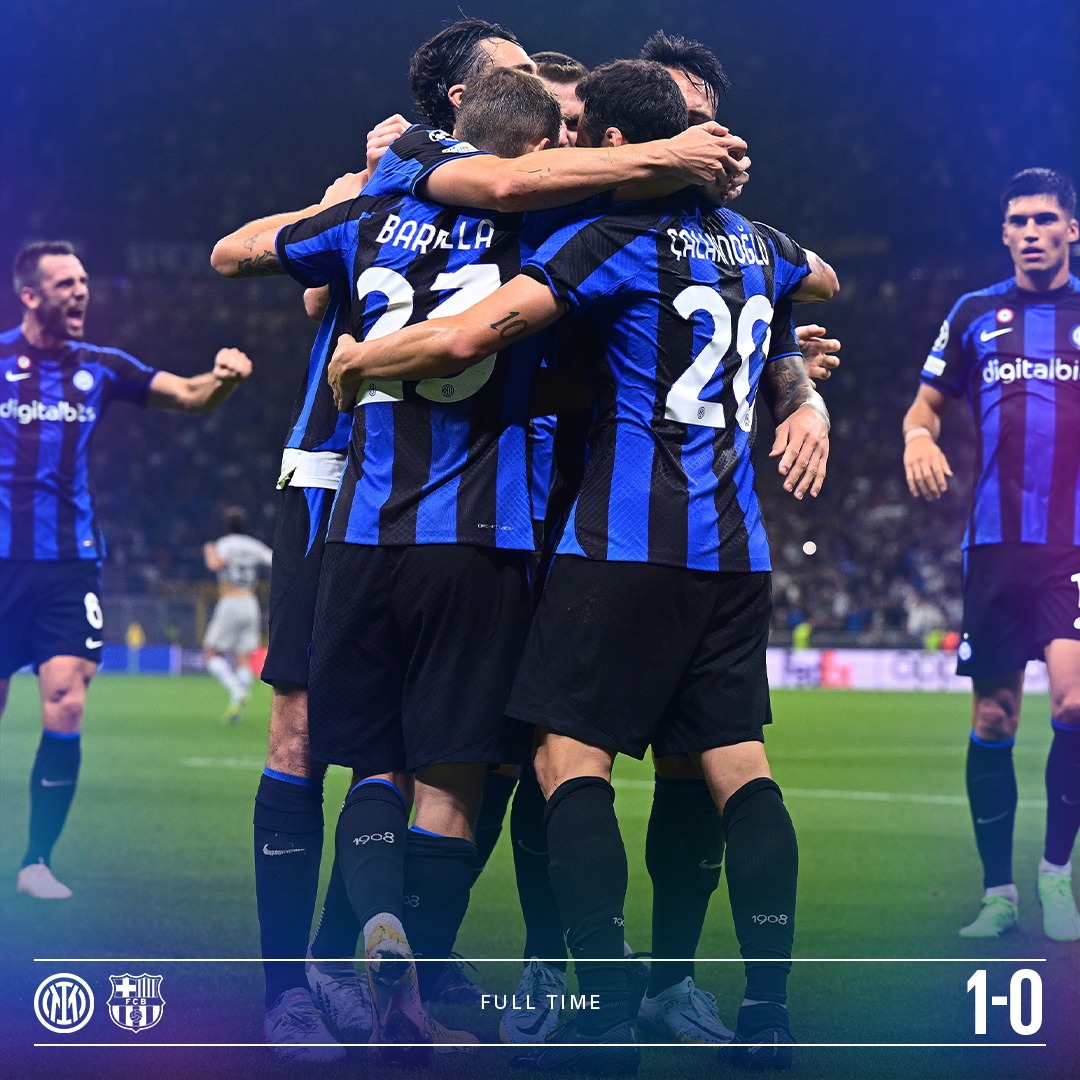 È FINITAAAAAAAAAAAAAAAAAA 🏟️
La vinciamo n⚽⚽⚽⚽⚽⚽i ⚫🔵

#ForzaInter #InterBarça #UCL #InterBarcellona