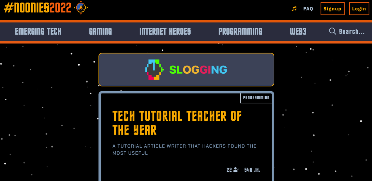 I've been nominated for "Teacher of the Year" for the #Noonies2022.

But looking at the names on this list, I'm not worthy of the title.

If you vote, please vote for one of the other nominees.

At the very least, enjoy this year's Star Trek theme.🖖 noonies.tech/2022/programmi…