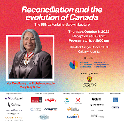 Reconciliation and the evolution of Canada, the 19th LaFontaine Baldwin Lecture takes place on Thursday, in #YYC. We are honoured to partner with <a href="/inclusion_ca/">The Institute for Canadian Citizenship</a>  on this important event. Learn more artscommons.ca/whats-on/recon… 

#Reconciliation
#Newcomers
#YYCEvents