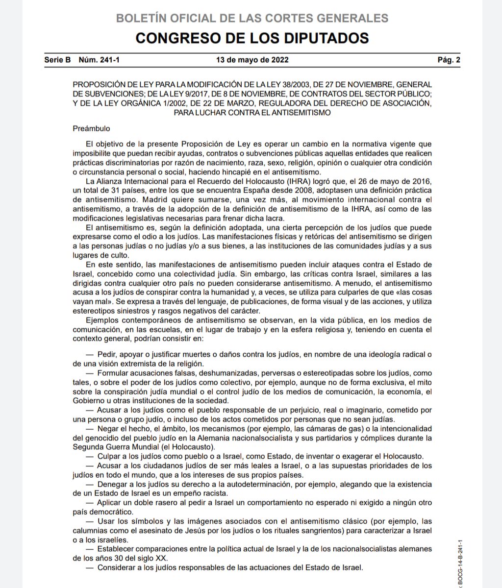 alinadetormes's tweet photo. Mañana en el congreso de los diputados de España se vota esta ley que impide cualquier crítica al estado de Israel con el propósito de impedir por ley el desarrollo de solidaridad con el pueblo palestino. En el Congreso el Psoe ya ha dicho que la apoyará.

Juzguen ustedes👇 https://t.co/scbG2X7Ddv