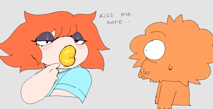 some goofy  lip close ups i did for her a while ago + a silly sketch 