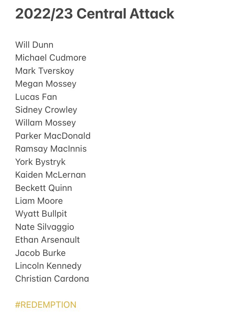Attack_U15's tweet photo. Excited to announce our 2022/23 roster.

Time to get to work. https://t.co/sQ3m4ueeYL