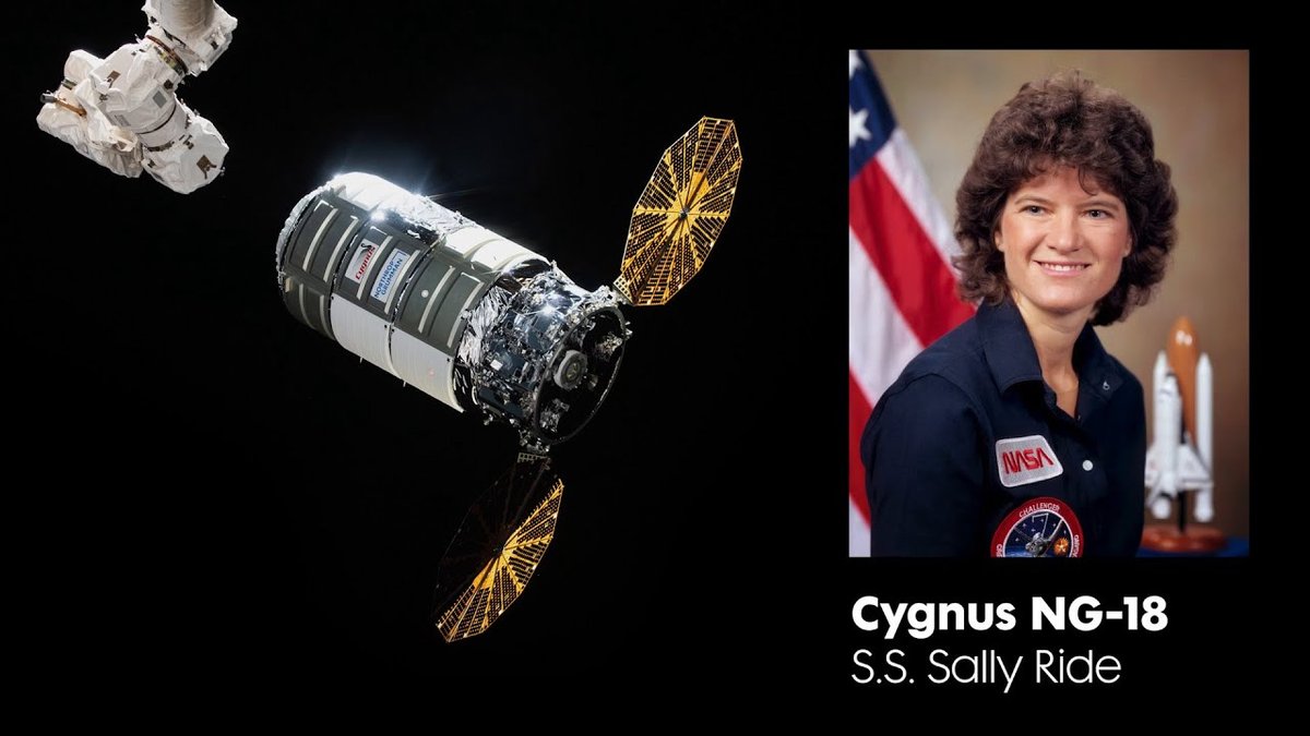 .<a href="/northropgrumman/">Northrop Grumman</a> is naming a #Cygnus spacecraft in honor of America’s 1st woman in space! Cygnus NG-18, known as S.S. Sally Ride, will carry supplies to <a href="/Space_Station/">International Space Station</a>. The company names each Cygnus after an important contributor to human spaceflight.  youtu.be/DnHaEWIiJKA