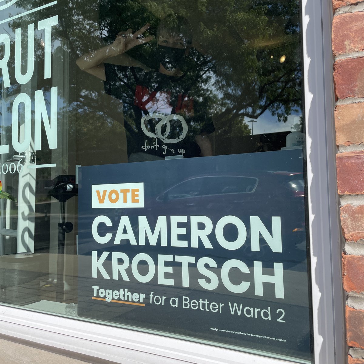 CameronKroetsch's tweet photo. Thanks to @StrutSalon in Corktown for the support. If you want a sign for your business, request one at https://t.co/nIVbzrctUN. #HamOnt https://t.co/qPIsRes0zC