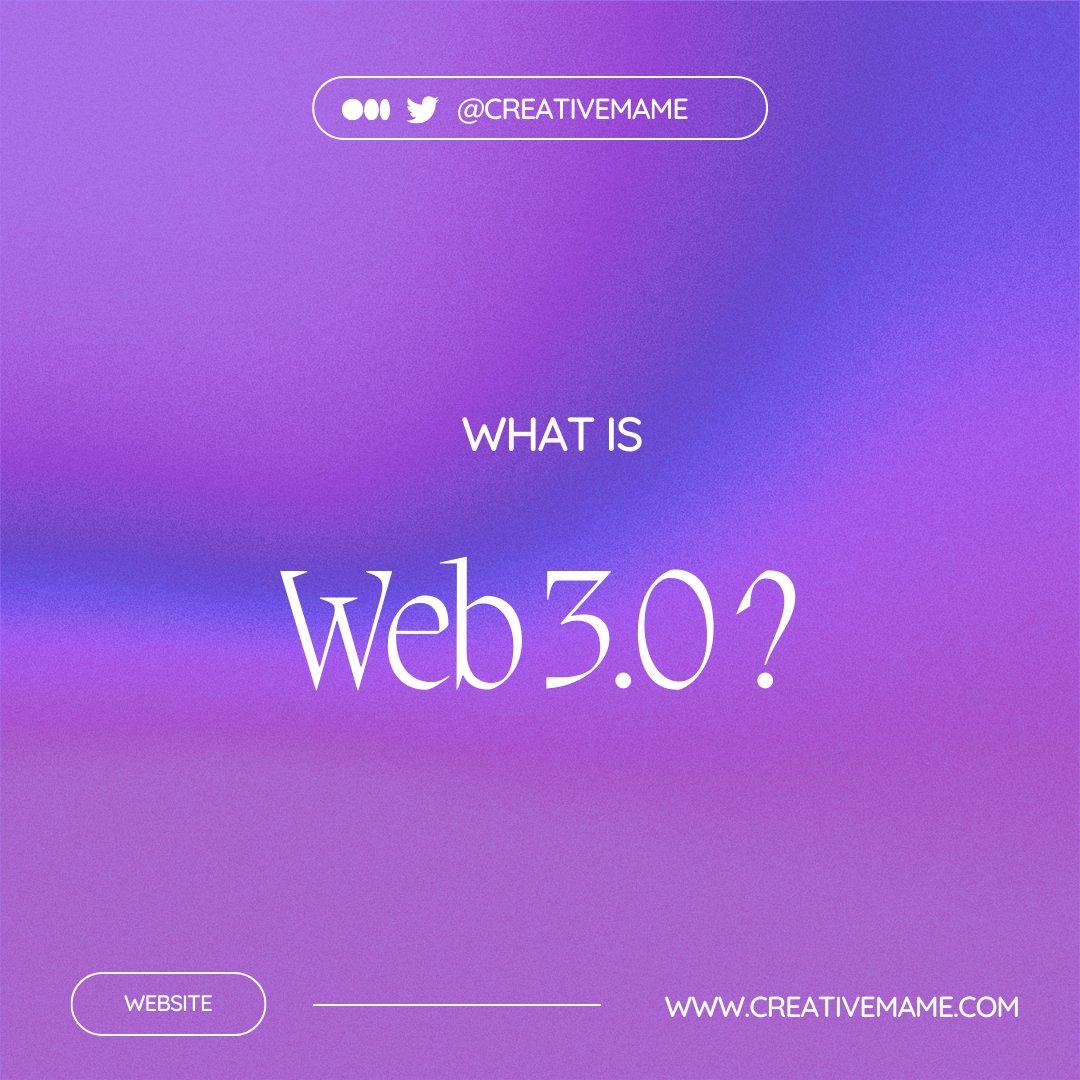 CreativeMame's tweet photo. WHAT IS WEB3.0?
A thread π§΅β¬οΈ
I explained the meaning of web3.0 in the thread below.
if you find it helpful, kindly retweet.
#web3 #learnweb3 #web3designer #web3article. https://t.co/DTORypdbNs