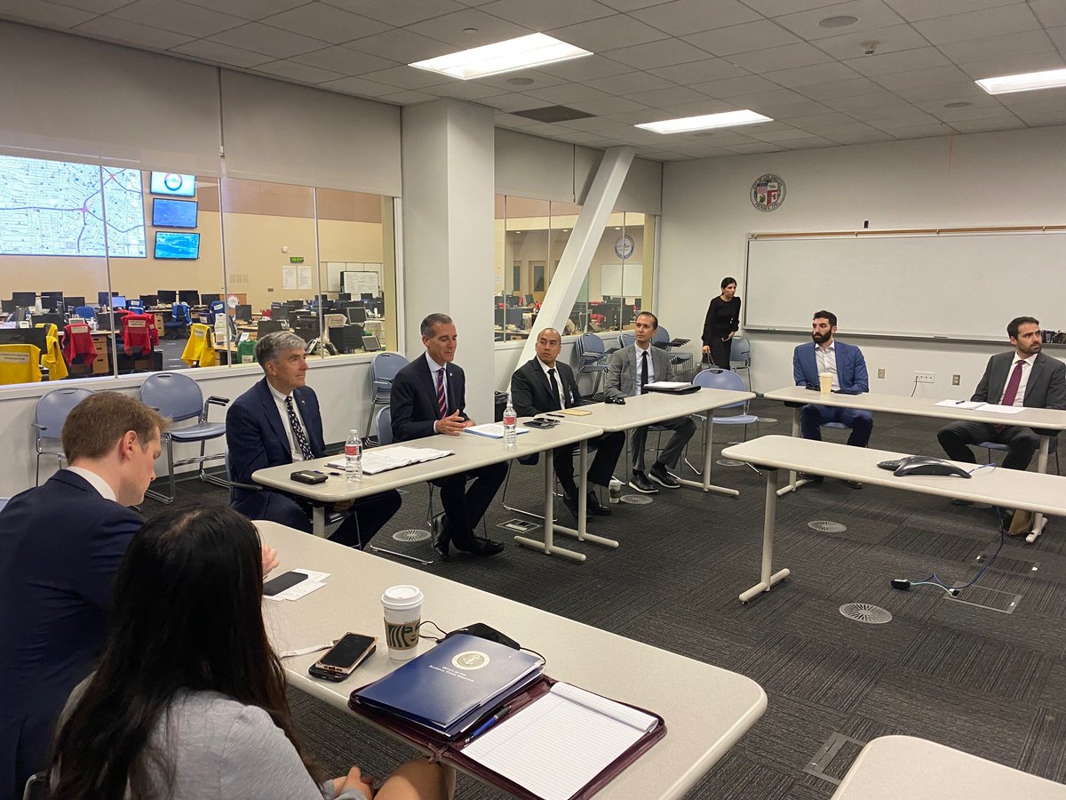 Enjoyed a robust roundtable with @MayorofLA on the importance of cyber coordination between the federal, state, and local levels. Building partnerships before an incident occurs ensures that our adversaries have to beat all of us to beat one of us.