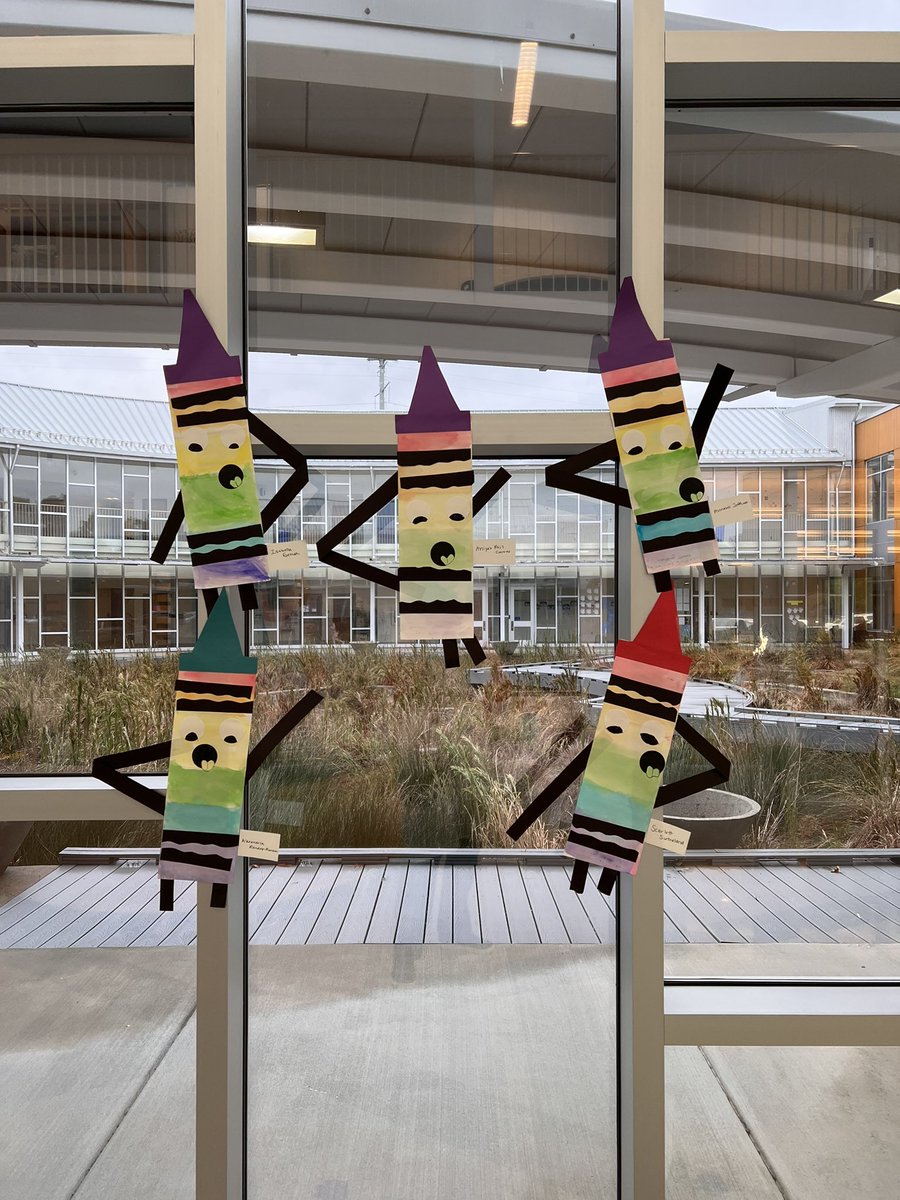 KLeMayArtTeach's tweet photo. These crayon folks are even cuter hanging on the walls! They just make you smile. @CPES4LIFE  @ChelyseMiller @DrManigo @ladavids_a https://t.co/sOr1HICnba