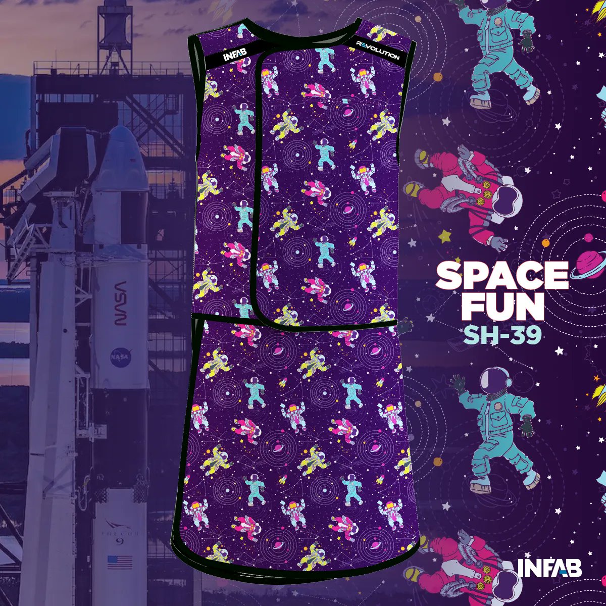 InfabCorp's tweet photo. NASA and SpaceX’s Crew-5 are set to launch to the International Space Station on Wednesday! Looking for a pattern that's out of this world? Check out INFAB's SH-39 Space Fun!
#spacex #falcon9 #starship #elonmusk #space #science #radiationprotection #leadapron #infab https://t.co/2r2cQIOz1G