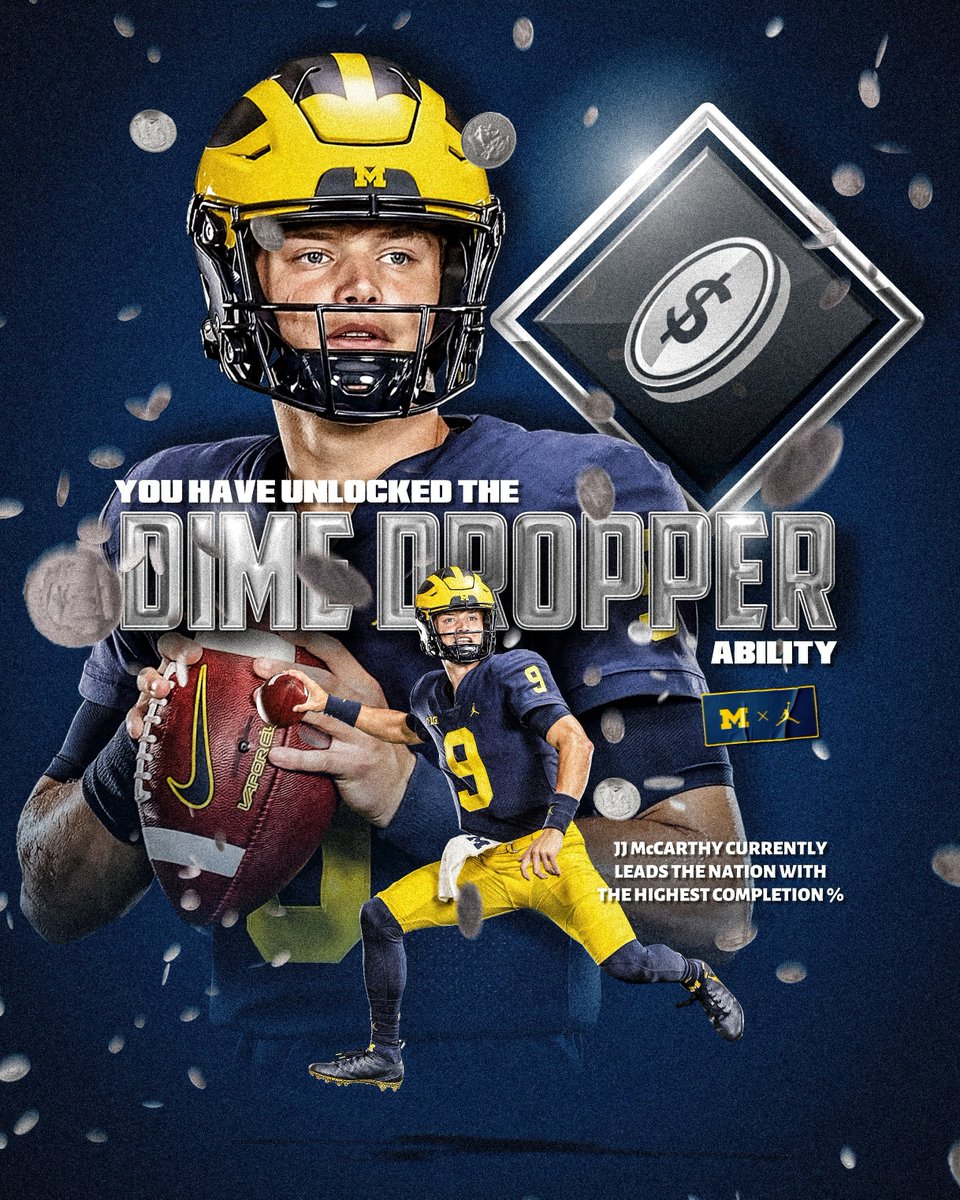 UMichFootball's tweet photo. The nation's most accurate passer (78.6%) 🎯 https://t.co/5qY5cwe6ff