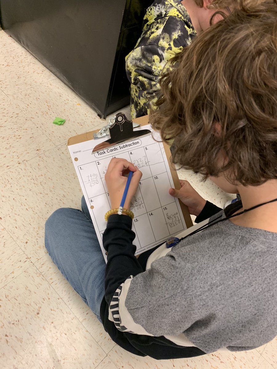 MrsMartinow's tweet photo. Yesterday, we did math around the room to review subtraction strategies and algorithms. This allowed the students to activate prior knowledge for our MathUp action task tomorrow. 👍 They loved task cards, I will have to use more often this year. 🔎 https://t.co/T8PQ96eVRs
