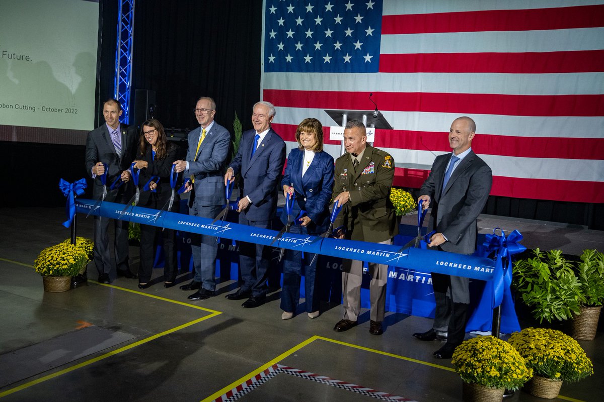 Opening of the new ⁦<a href="/LockheedMartin/">Lockheed Martin</a>⁩ facility in Camden Arkansas. This expansion creating hundreds of jobs will increase the production capacity for the PAC-3 Missile. Arkansas companies continue to supply our military and our allies as we protect freedom around the world