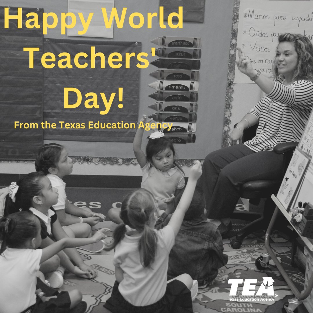 teainfo's tweet image. Today is #WorldTeachersDay. Thank you to our educators across Texas for helping elevate the next generation of citizens and leaders; they cannot succeed without you. #txed