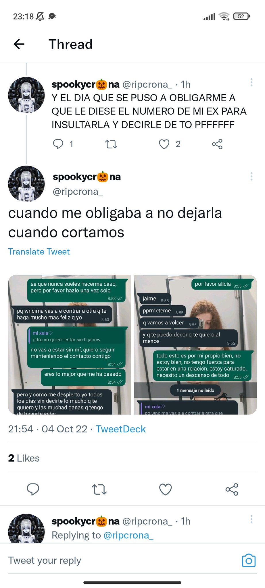 Spooky Alicia On Twitter Me Remito A Lo Anterior Me Tuviste Medio Año Manipulada Y