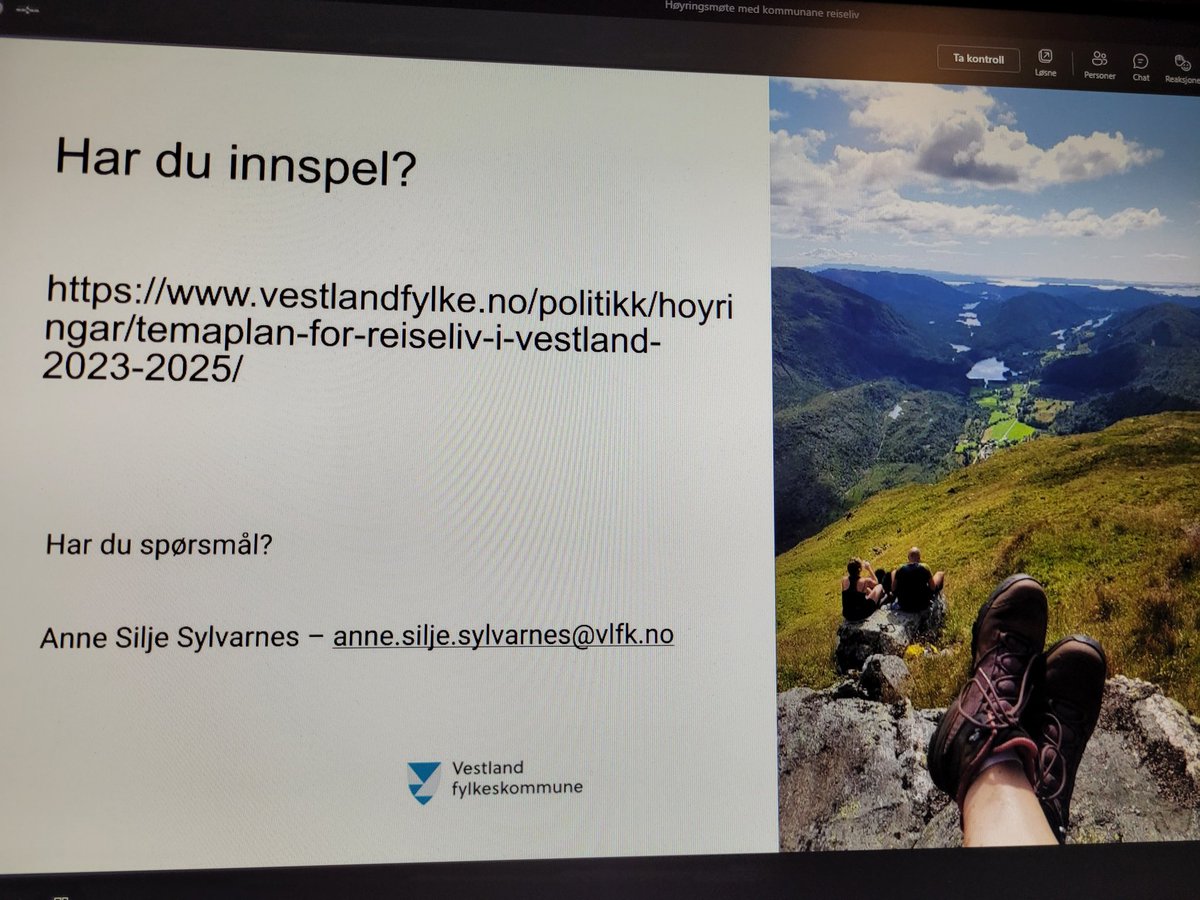 Bra høyringsmøte om Temaplan for #reiseliv av @vestlandfylke i dag. Framleis tid for fleire innspel til <a href="/anne_silje/">Anne Silje Sylvarnes</a> @Mardixo <a href="/Endrehog/">Endre Høgalmen</a>