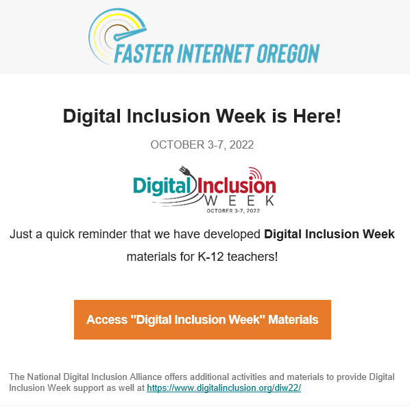 Faster_Int_OR's tweet photo. Oregon K-12 Teachers! It's Digital Inclusion Week (Oct 3 - 7) and we prepared some materials to support your digital equity curriculum. 
--> Visit: https://t.co/thB527pSZ6
#DigitalInclusion #DigitalEquity #FasterInternetOregon https://t.co/JgjVPtoZne