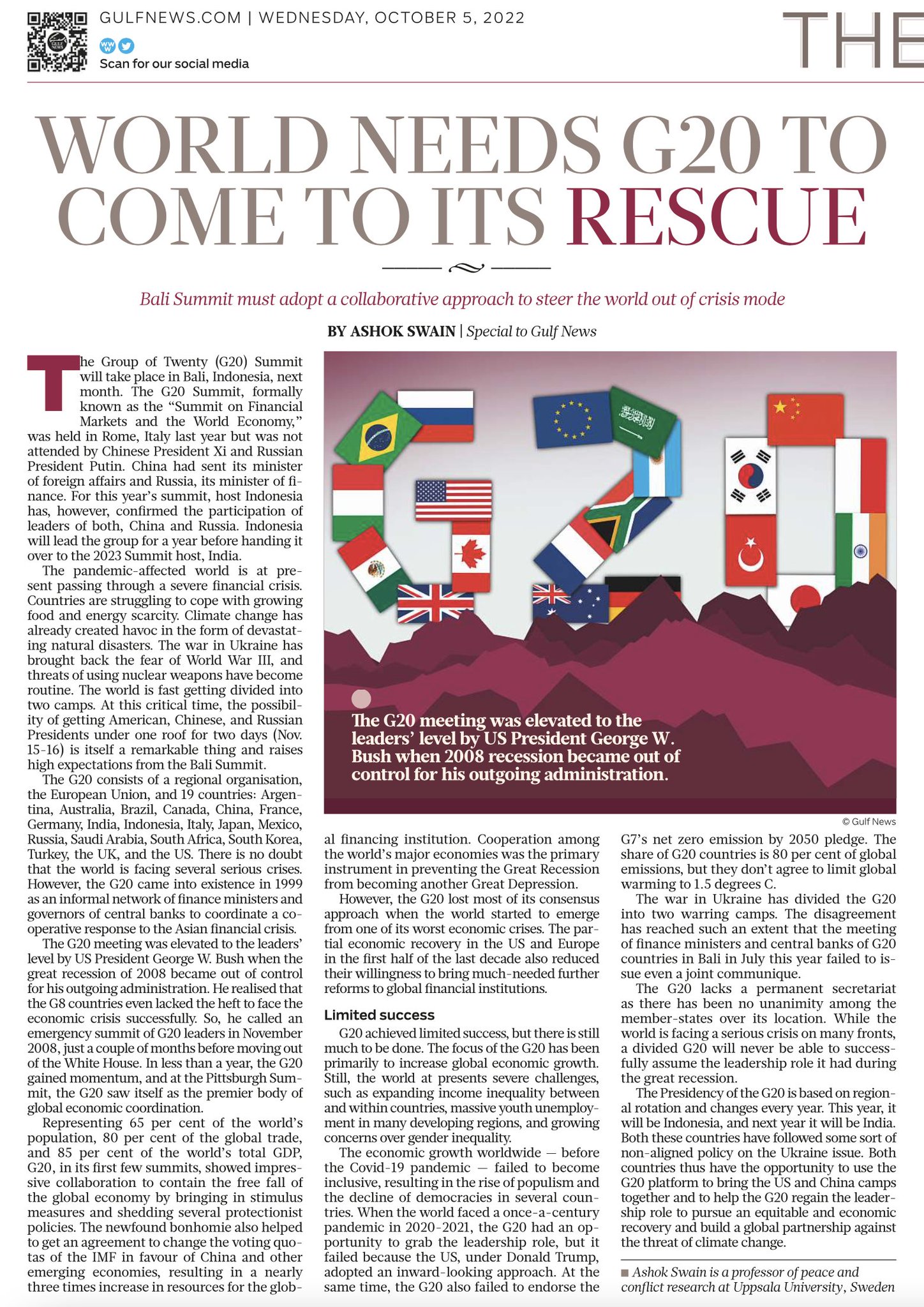 Ashok Swain on Twitter "The G20 Summit in Bali needs to adopt a