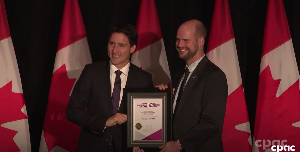 Congratulations to Michael Willems on his Prime Minister's Award for Teaching Excellence! Michael taught with Palliser Beyond Borders in the 2020-21 school year and won the award for his work with PBB. Due to the pandemic, the ceremony was delayed until this year.
