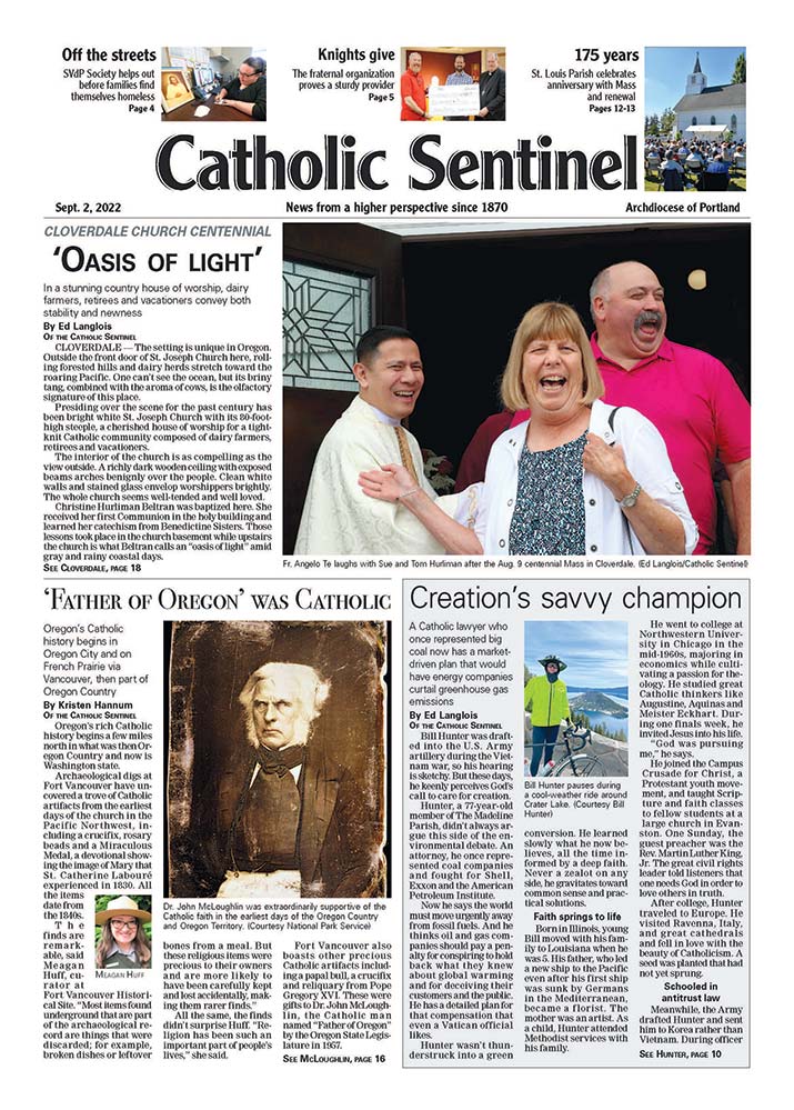 COPIES OF SEPT. 2 ISSUE NEEDED: Friends, the Sept. 2 Sentinel had a front page photo and story about the good people at St. Joseph Parish in Cloverdale. They received very few copies. If you have any to give, please contact Greg Rivelli at 503-260-2255 by Thursday, Oct. 6.