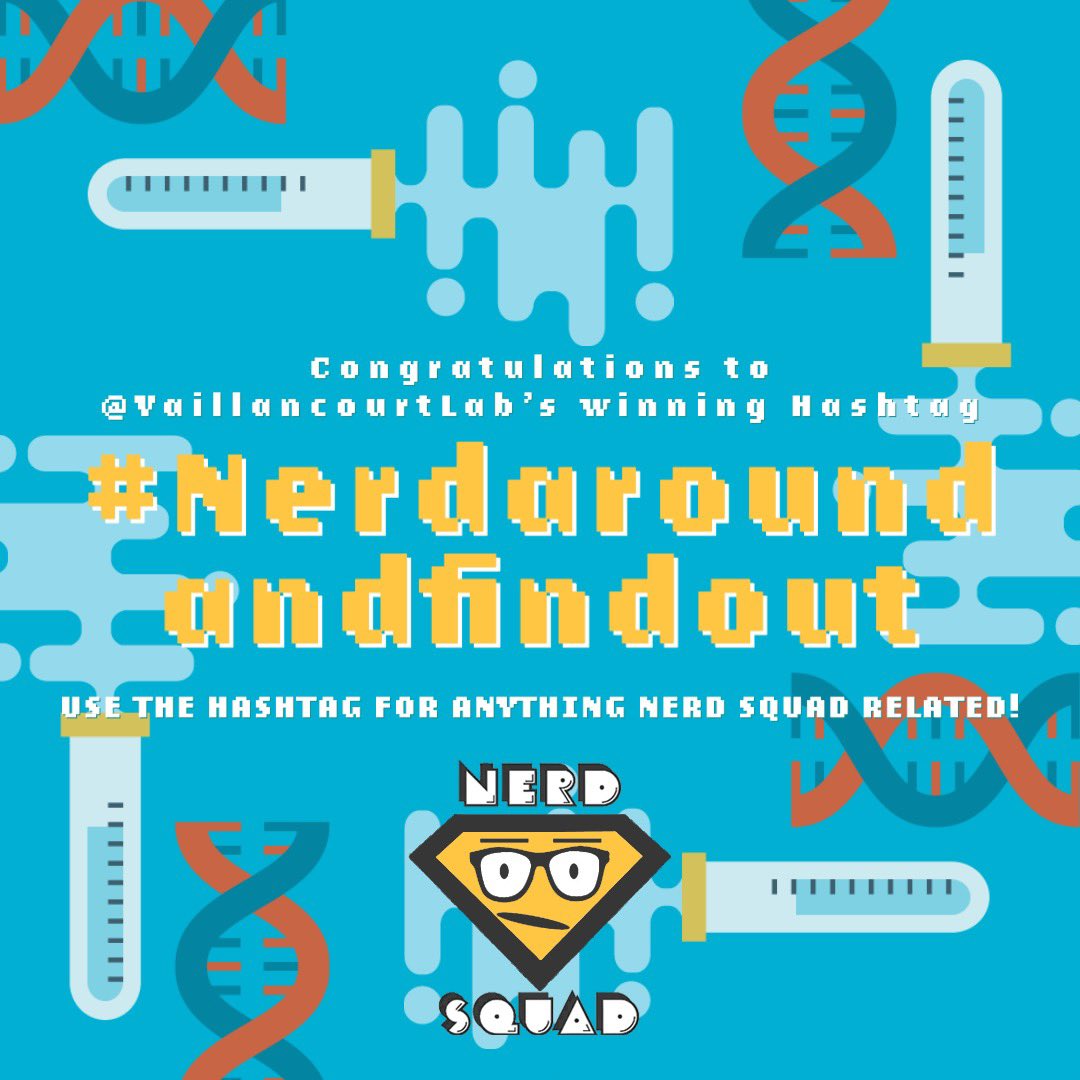 NERDSQUADInc (@nerdsquadi) on Twitter photo Special thank you and congrats to <a href="/VaillancourtLab/">Vaillancourt Lab</a> for selecting our 2022-2023 hashtag!! We are super excited for all the things we have in store this season and appreciate everyone who suggested a hashtag!! Special thank you and congrats to <a href="/VaillancourtLab/">Vaillancourt Lab</a> for selecting our 2022-2023 hashtag!! We are super excited for all the things we have in store this season and appreciate everyone who suggested a hashtag!!