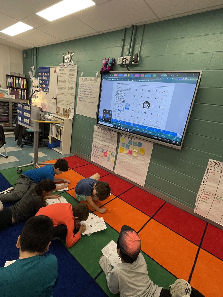 barrcaveclass's tweet photo. I can write an equation to match a verbal statement of multiplicative comparison while I play a work place game with a partner. Alternately titled: our student teacher & support staff are rockstars! ๐๐ #bridgesmath #multiplicativethinking #johnsonpride https://t.co/jWBJDqR54l