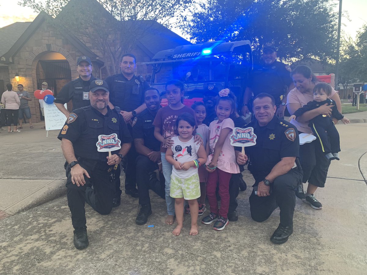 On my fourth stop.  It was an awesome turnout at Ricewood Village!  Great to see Law Enforcement working so closely with the community. Get out and meet our HCSO family! #HCSONNO2022
#NNO2022