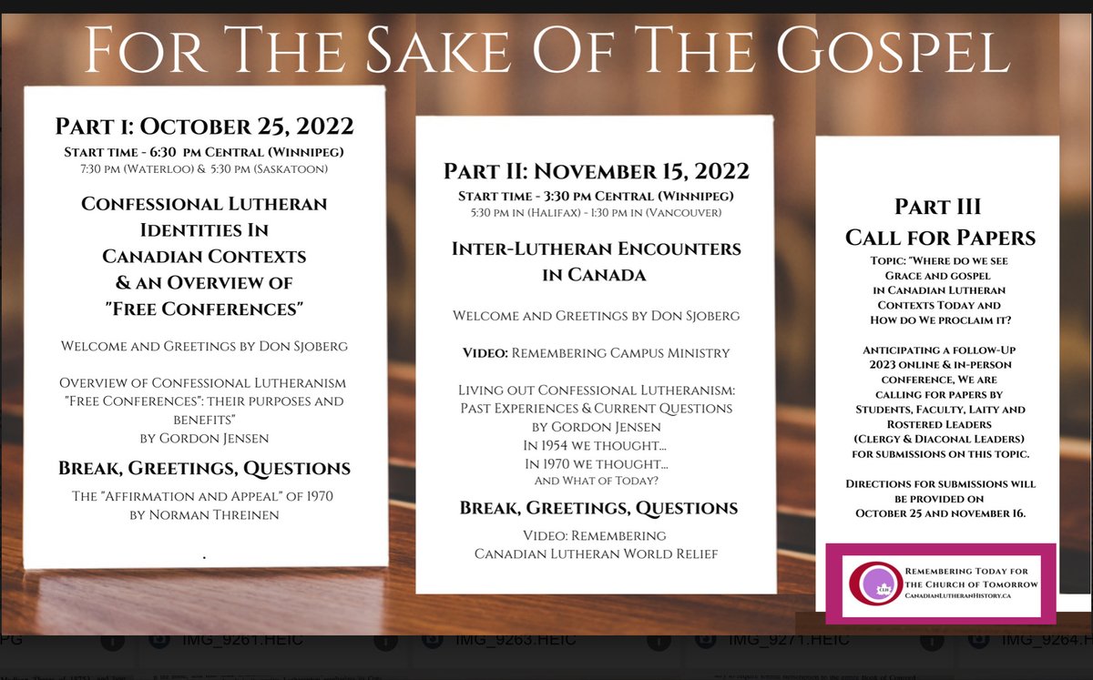 Join us for our first event on Confessional Lutheran Identities In Canadian Contexts Oct 25 and Inter-Lutheran Encounters in Canada November 16. Co-sponsored by <a href="/LutherWaterloo/">Martin Luther University College</a> and <a href="/LTSSaskatoon/">LTS Saskatoon</a> by registering at form.jotform.com/canadianluther… . <a href="/ELCICinfo/">ELCIC</a>