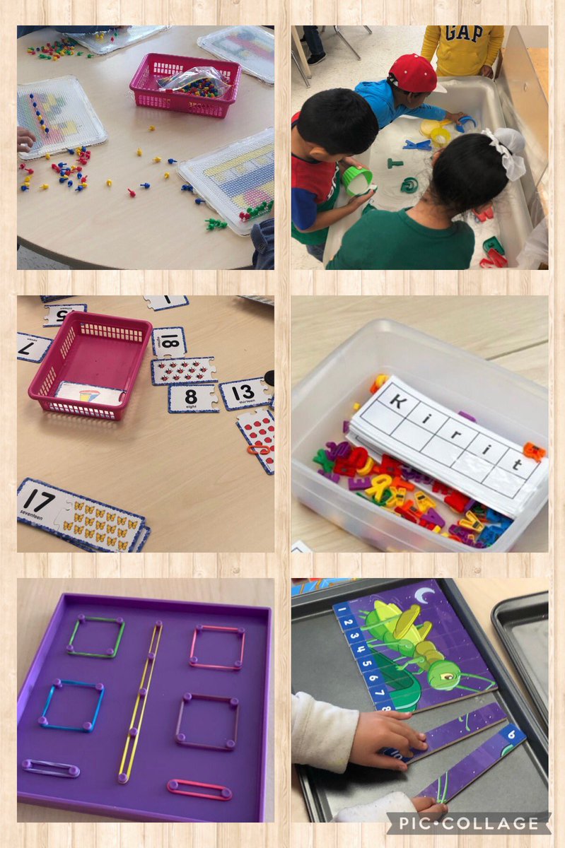 Check out some of our learning centres! We have been exploring numbers, alphabets, shapes and our writing names.