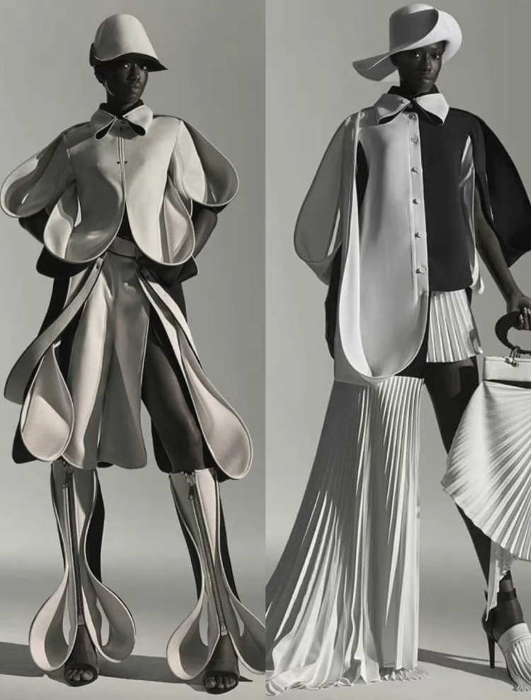 saifkha82798069's tweet photo. The unique cut, using pleats to pile up into large waves, layers of waves stacked up, seemingly exaggerated but not losing elegance. https://t.co/fUMepaEWM4