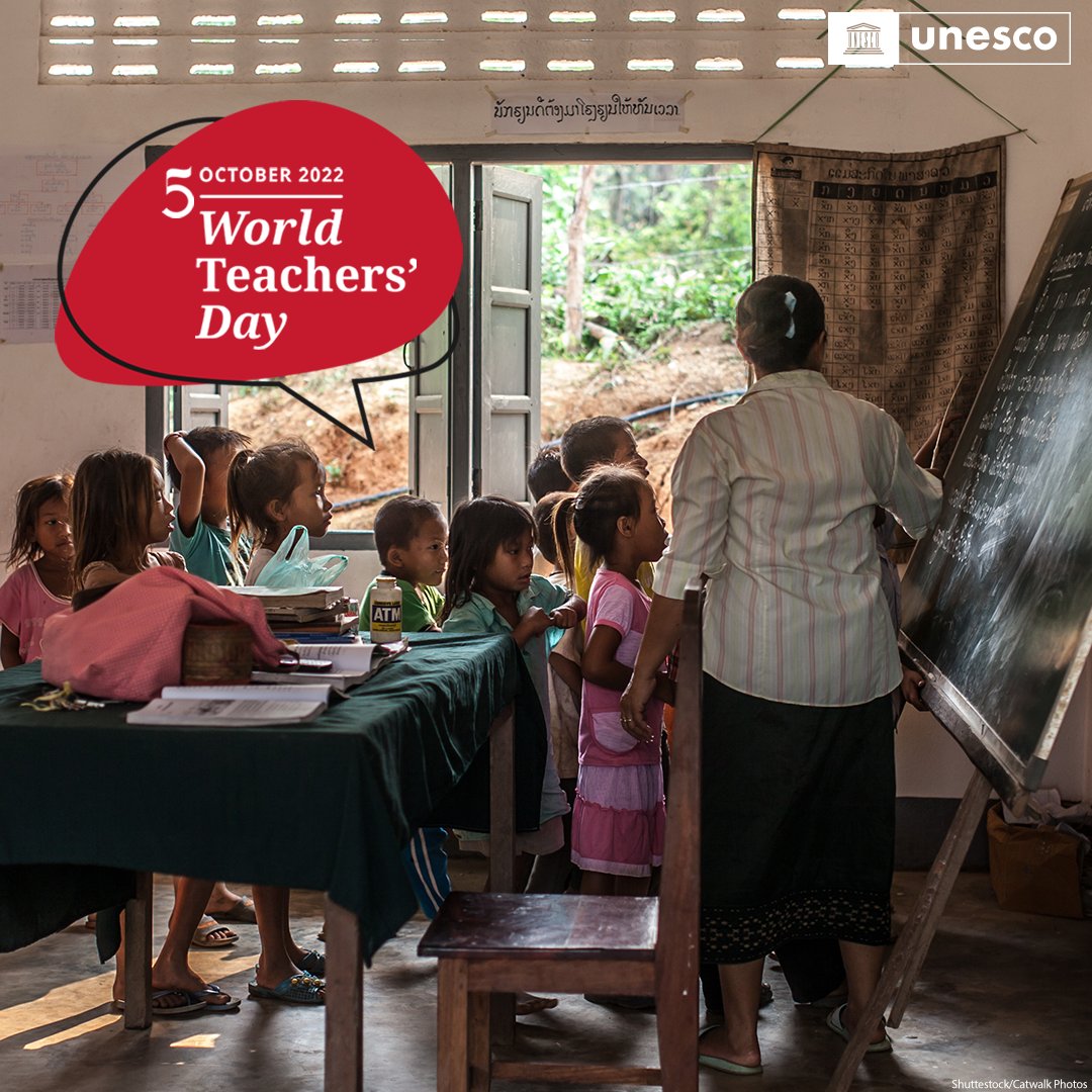 antonioguterres's tweet image. Despite being the lifeblood of education systems around the world, teachers are under-trained, undervalued &amp;amp; underpaid.

As we mark #WorldTeachersDay, let’s celebrate educators &amp;amp; commit to support them as they fully deploy their talent &amp;amp; vocation.