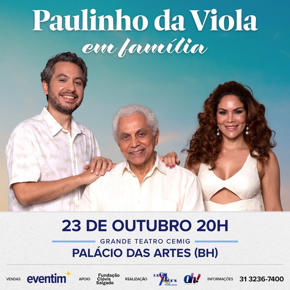 PaulinhoDaViola's tweet photo. No dia 23 de outubro, estarei no #PalácioDasArtes, em Belo Horizonte/MG, ao lado dos meus filhos Beatriz Rabello e João Rabello - no show "Paulinho da Viola em Família". Esperamos vocês lá!
ingressos à venda em @EventimBrasil
#paulinhodaviola #bh
#showbh #samba #mpb https://t.co/D41NVITdeo