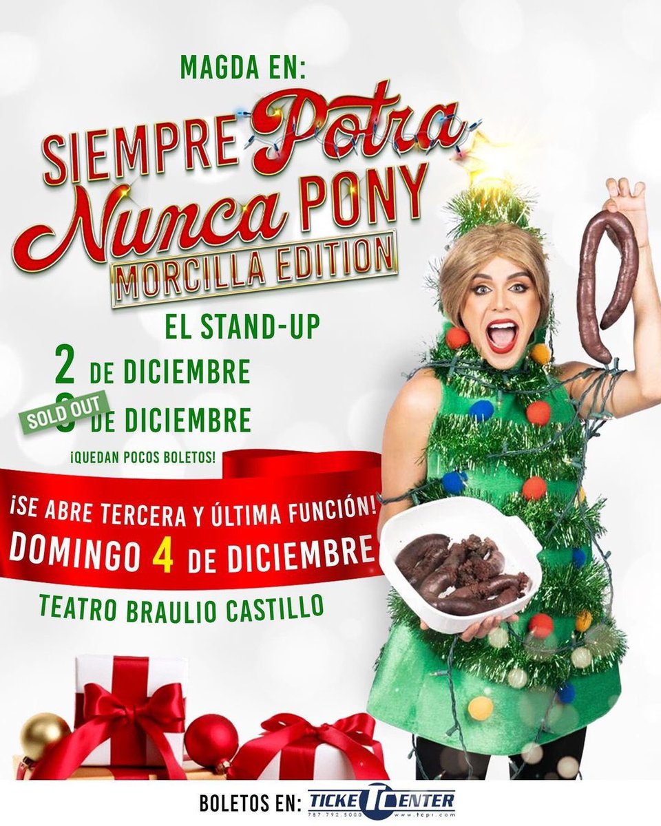 CasaProductora4's tweet photo. 🎄Se abre 3ra y ULTIMA función 🎄
@magdaoficialpr https://t.co/k4j2BCLOf0