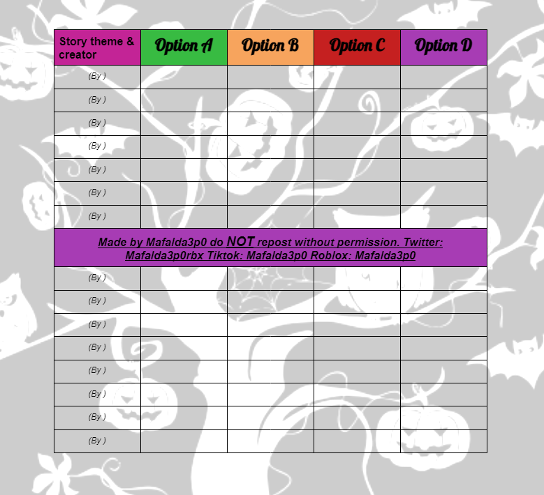 Maf on X: ⚠️UPDATE 2- HALLOWEEN 2022 FOUNTAIN ANSWERS🔮🕸 As promised,  here is the most recent update of my chart! Sadly haven't discovered any  halo options for 2 stories out of the