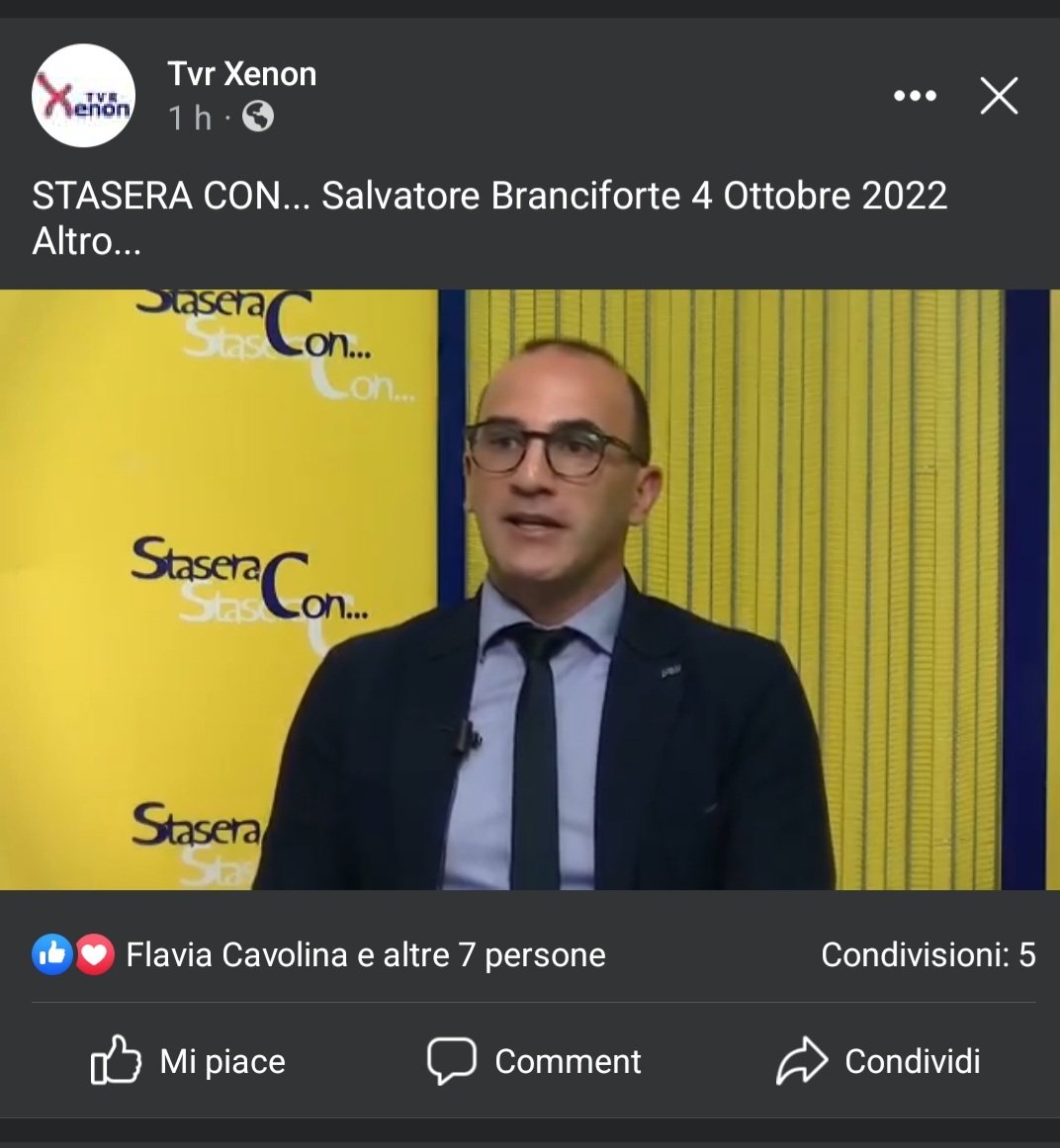 Alcune mie considerazioni post voto rilasciate all' emittente televisiva TVR Xenon. Vai sulla mia pagina o sul mio profilo Facebook.